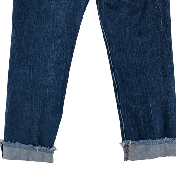 Levis Womens Size 25 Wedgie Fit Straight Jeans Cuffed Medium Wash Button Fly - Picture 8 of 14